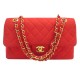 VINTAGE SAC A MAIN CHANEL TIMELESS SIMPLE RABAT TOILE NYLON ROUGE HAND BAG 9200€