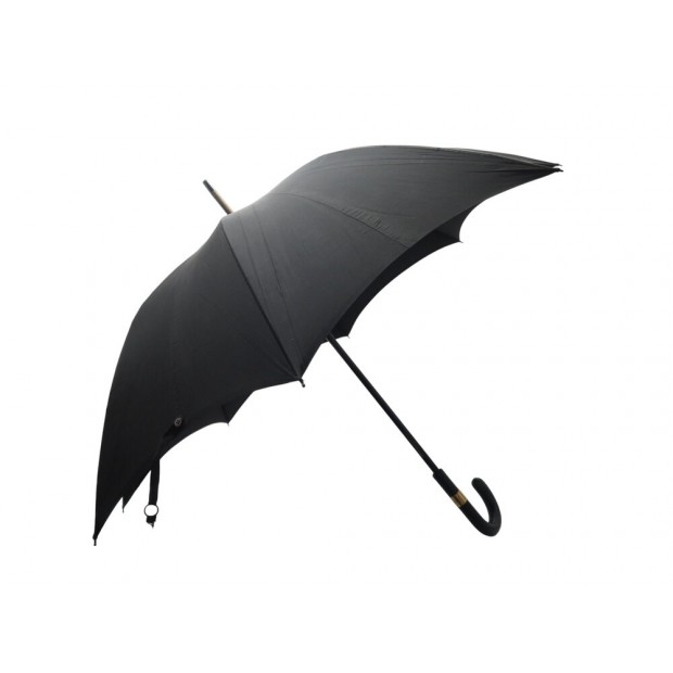 VINTAGE PARAPLUIE HERMES NOIR MANCHE EN CUIR DE CROCODILE + HOUSSE UMBRELLA 685€