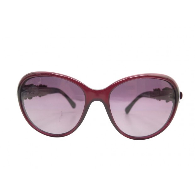 LUNETTES DE SOLEIL CHANEL CAT EYE CAMELIAS 5316-Q BORDEAUX SUNGLASSES 750€