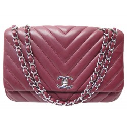 SAC A MAIN CHANEL TIMELESS EN CUIR CHEVRONS BORDEAUX BANDOULIERE HAND BAG 5500€