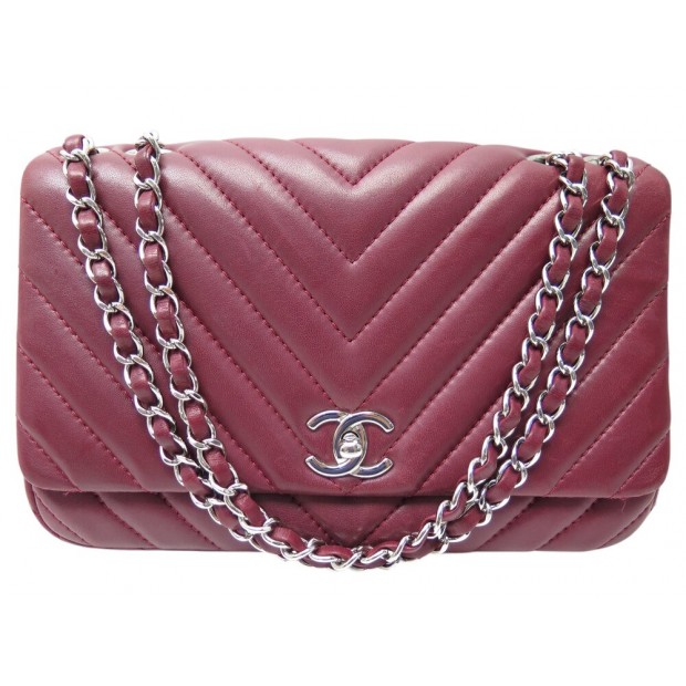 SAC A MAIN CHANEL TIMELESS EN CUIR CHEVRONS BORDEAUX BANDOULIERE HAND BAG 5500€