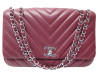 sac a main chanel timeless en cuir chevrons bordeaux