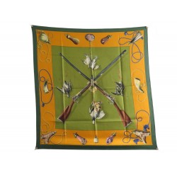 FOULARD HERMES LES FUSILS DE LINARES 1961 1ERE EDITION CARRE 90 SOIE SCARF 530€