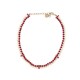NEUF COLLIER DIOR CHOKER STRASS ROUGES ET PERLES 32/41 PEARLS NEW NECKLACE 700€