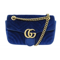 SAC A MAIN GUCCI GG MARMONT MM 443497 BANDOULIERE VELOURS ROUGE HAND BAG 2300€