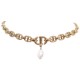NEUF COLLIER CHRISTIAN DIOR MAILLE LOGO CD 41 PERLE METAL DORE NEW NECKLACE 850€
