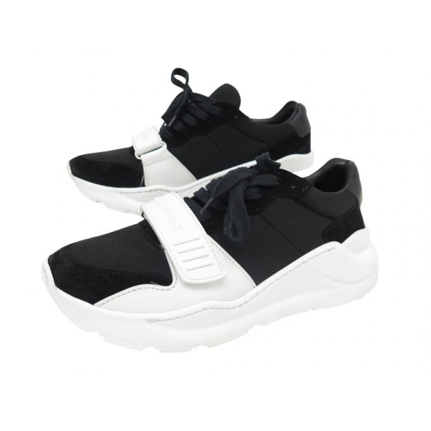 NEUF CHAUSSURES BURBERRY REGIS 4078686 6 UK 39 FR EN CUIR ET DAIM SNEAKERS 650€