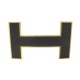 BOUCLE DE CEINTURE HERMES H QUIZZ 32 MM METAL DORE ET LAQUE NOIRE BELT BUCKLE