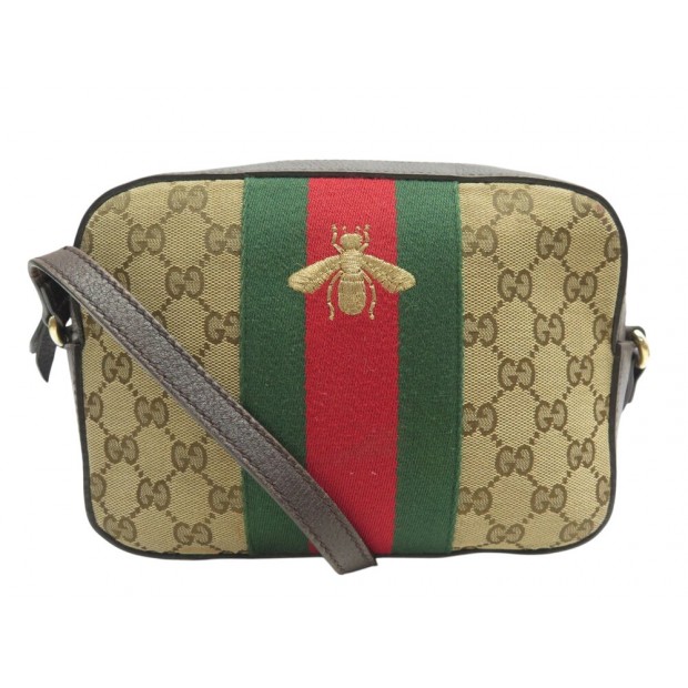 SAC A MAIN GUCCI ABEILLE TOILE GG BANDE WEB 412008 BANDOULIERE HAND BAG 1450€