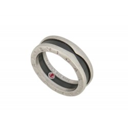 BAGUE BULGARI SAVE THE CHILDREN 346090 T 57 ARGENT MASSIF & CERAMIQUE NOIRE 530€