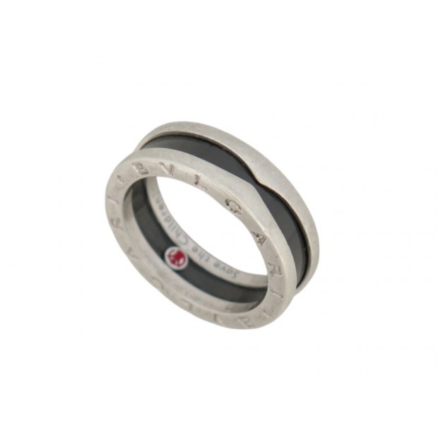 BAGUE BULGARI SAVE THE CHILDREN 346090 T 57 ARGENT MASSIF & CERAMIQUE NOIRE 530€