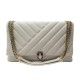 NEUF SAC A MAIN BULGARI SERPENTI CHEVRON EN CUIR CREME BANDOULIERE HANDBAG 3500€