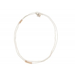NEUF COLLIER TIFFANY & CO MAILLE BOULE PERLE EN OR ROSE 18K ARGENT 925 NECKLACE