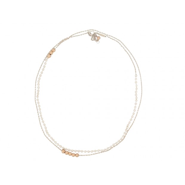 NEUF COLLIER TIFFANY & CO MAILLE BOULE PERLE EN OR ROSE 18K ARGENT 925 NECKLACE
