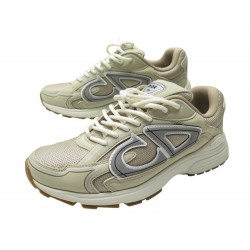 CHAUSSURES DIOR B30 3SN279ZRD 41 BASKETS TOILE CUIR BEIGE SNEAKERS SHOES 970€