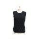 HAUT CHANEL P47981 38 M CAMELIA PULL SANS MANCHE EN MAILLE COTON NOIR TOP 2100€
