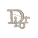 VINTAGE BROCHE CHRISTIAN DIOR LOGO STRASS EN METAL ARGENTE SILVERED BROOCH 400€