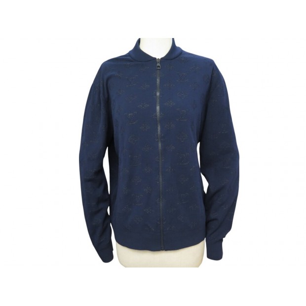 GILET LOUIS VUITTON MONOGRAM RM202Q S M 48 VISCOSE COTON BLEU VESTE JACKET 990€