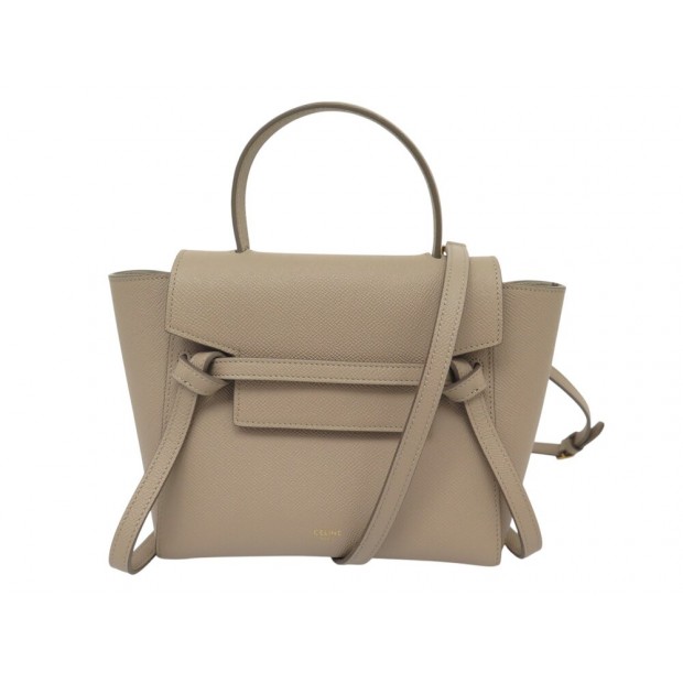 NEUF SAC A MAIN CELINE BELT NANO 189003 EN CUIR TAUPE BANDOULIERE HANDBAG 2000€
