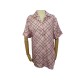 NEUF CHEMISE GUCCI 805717 EN TWILL DE SOIE ROSE MOTIF MORS L 42 IT 40 FR 1200€