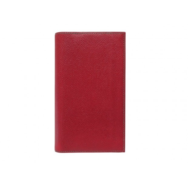 PORTE AGENDA HERMES 1992 CUIR EPSOM VERT & ROUGE CARNET NOTE DIARY HOLDER 495€