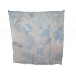 NEUF FOULARD HERMES CHALE MOUSSELINE DE SOIE 140 CM DANS UN JARDIN ANGLAIS SILK