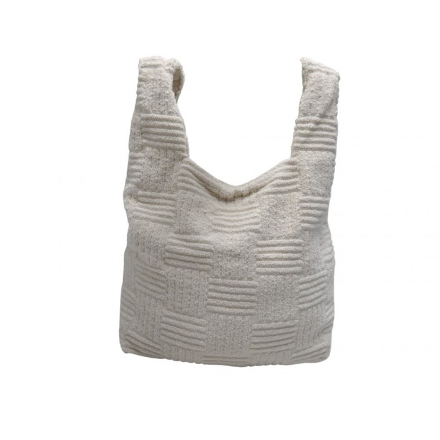 NEUF SAC A MAIN TWIST BOTTEGA VENETA CABAS EPONGE CREME INTRECCIO JACQUARD 1800€