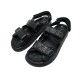 CHAUSSURES CHANEL SANDALES DAD G35927 36.5 EN CUIR NOIRES BLACK FLAT SHOES 1550€