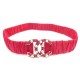 NEUF CEINTURE DE MANTEAU CHANEL LOGO CC CHAINE PERLES 38 SATIN ROSE BELT 1070€