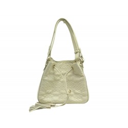 SAC A MAIN LANCEL SEAU ESPIEGLE EN CUIR CREME LEATHER HAND BAG PURSE 950€
