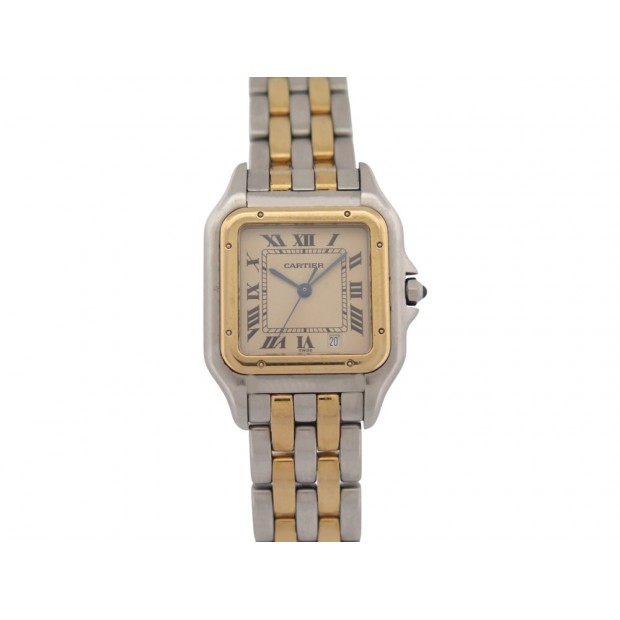 VINTAGE MONTRE CARTIER PANTHERE 110000R OR 18K 2 RANGS ACIER QUARTZ WATCH 9800€