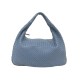 SAC A MAIN BOTTEGA VENETA HOBO EN CUIR INTRECCIATO BLEU HAND BAG PURSE 6500€