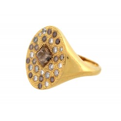 BAGUE DE BEERS TALISMAN T52 OR JAUNE 18K 31 DIAMANTS 1.19CT DIAMOND RING 7000€