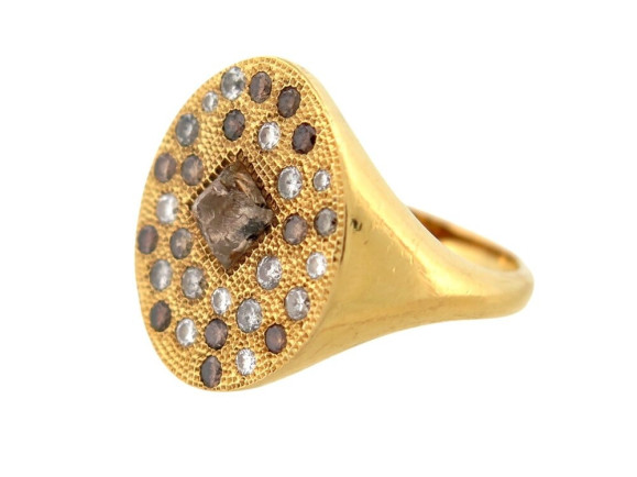 bague de beers talisman t52 or jaune 18k 31 diamants