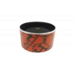 BRACELET HERMES EMAIL XL EX LIBRIS LOGO EN EMAIL ORANGE MANCHETTE BANGLE 750€