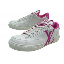 NEUF CHAUSSURES LOUIS VUITTON CHARLIE 1AAVZH 37 CUIR BLANC SNEAKERS SHOES 880€