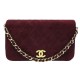 VINTAGE SAC A MAIN CHANEL LOGO CC EN DAIM BORDEAUX SUEDE WOC BAG PURSE 4100€