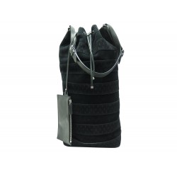 SAC A MAIN SAINT LAURENT BUCKET LE MONOGRAMME SUEDE DAIM ET CUIR NOIR YSL 2200€