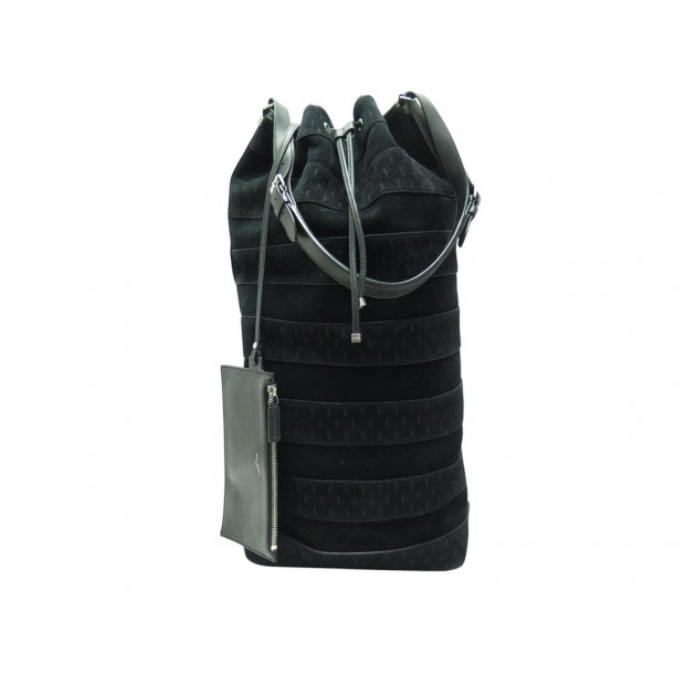 SAC A MAIN SAINT LAURENT BUCKET LE MONOGRAMME SUEDE DAIM ET CUIR NOIR YSL 2200€