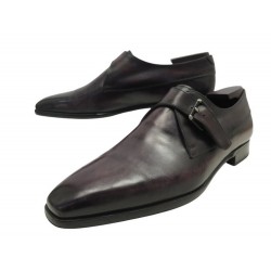 CHAUSSURES BERLUTI MOCASSINS A BOUCLES 10 44 CUIR AUBERGINE SHOES LOAFERS 2530€