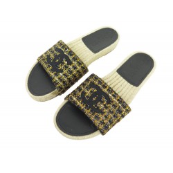 NEUF CHAUSSURES CHANEL SANDALES MULES LOGO CC G34067 39 NEW SANDALS SHOES 1105€