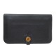 PORTEFEUILLE HERMES DOGON DUO EN CUIR NOIR PORTE MONNAIE LEATHER WALLET 2060€