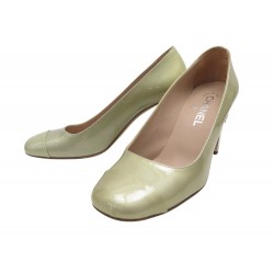 CHAUSSURES CHANEL G26419 ESCARPINS CUIR VERNIS 39 LEATHER PUMPS SHOES 1160€
