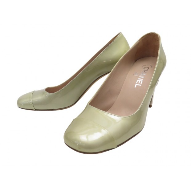 CHAUSSURES CHANEL G26419 ESCARPINS CUIR VERNIS 39 LEATHER PUMPS SHOES 1160€