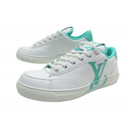 NEUF CHAUSSURES LOUIS VUITTON CHARLIE 1AAVZ1 39 CUIR BLANC SNEAKERS SHOES 880€