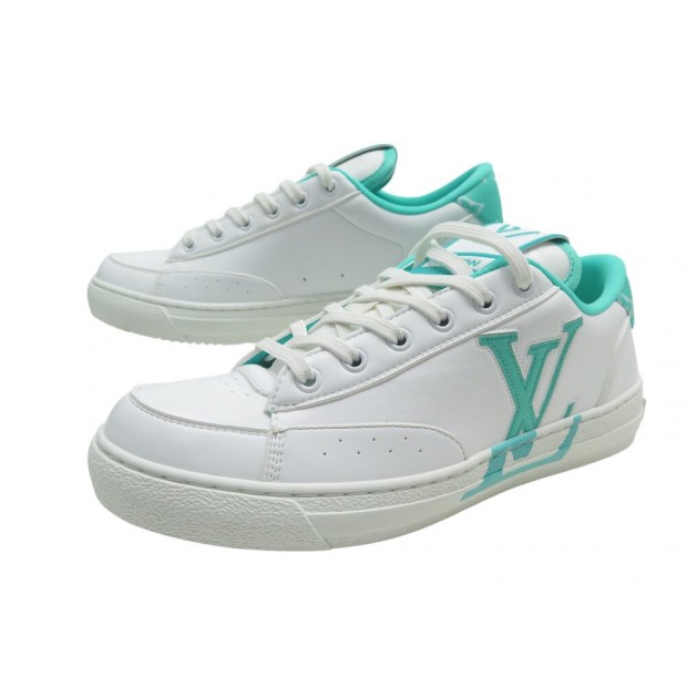 NEUF CHAUSSURES LOUIS VUITTON CHARLIE 1AAVZ1 39 CUIR BLANC SNEAKERS SHOES 880€