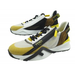 NEUF CHAUSSURES FENDI CANVAS FLOW 7E1392AD7V SNEAKERS 8 42 FR 43 IT SHOES 850€