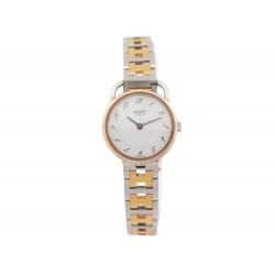 VINTAGE MONTRE HERMES ARCEAU 25 MM ACIER ET PLAQUE OR QUARTZ GOLD PLATED WATCH