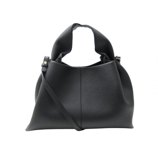 NEUF SAC A MAIN POLENE NUMERO NEUF CUIR GRAINE PORTE BANDOULIERE BLACK BAG 440€
