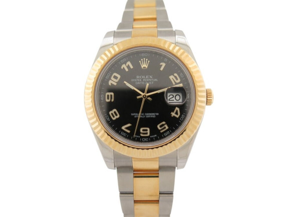 montre rolex datejust ii wimbledon 116333 or 18k acier
